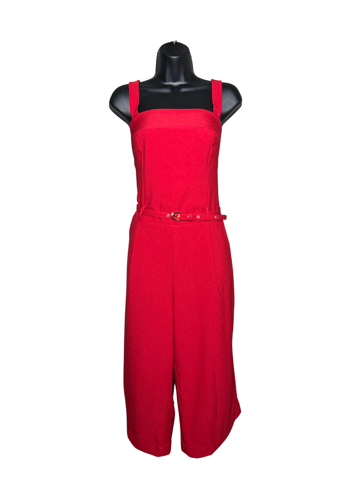 Red Belted Jumpsuit