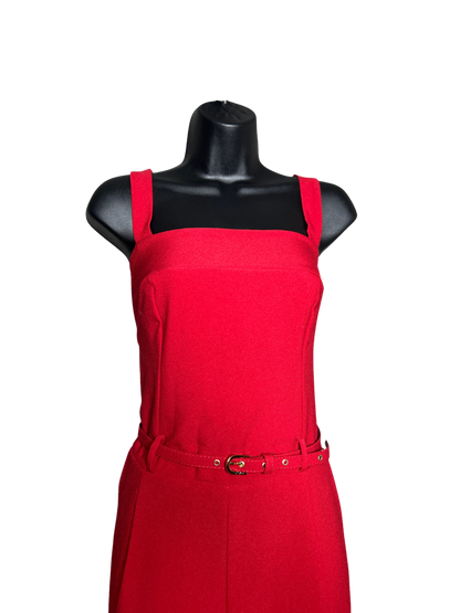 Red Belted Jumpsuit