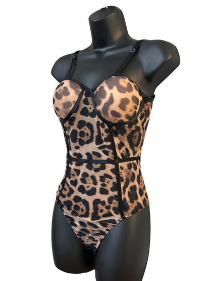 Mob Wife Leopard Mesh Bodysuit